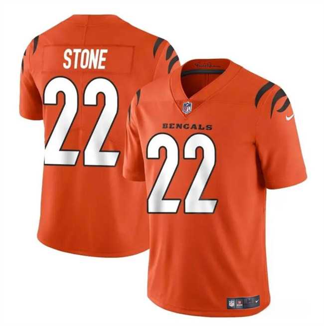 Men & Women & Youth Cincinnati Bengals #22 Geno Stone Orange Vapor Untouchable Limited Stitched Jersey